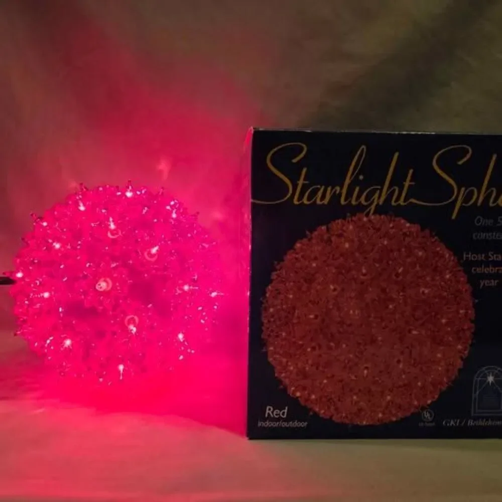 2 red 6in Starlight Spheres in like new condition
